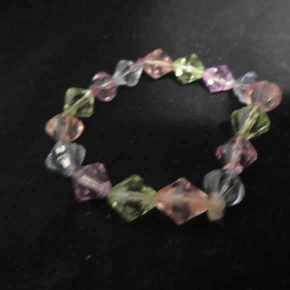 Stretchable Colorful Rhinestone Girl's Bracelet - Picture 4 of 5